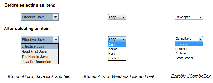 jcombobox-basic-tutorial-and-examples